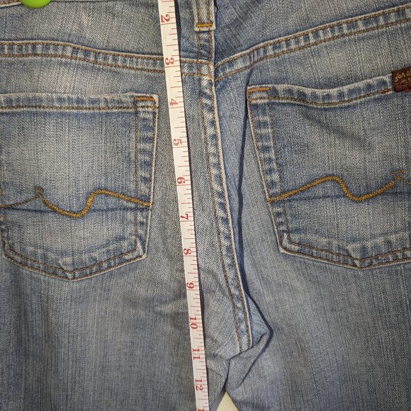 Sz. 26 --- 7 for all mankind light wash, bootcut jeans w/sqiggle pockets - Picture 9 of 16